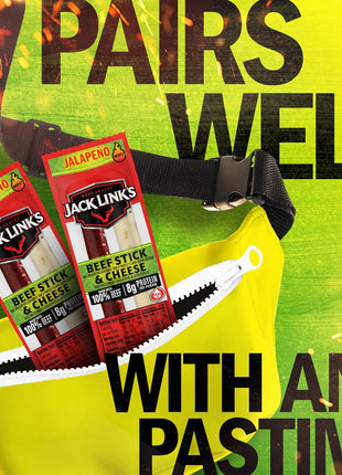 Jack Link's Jalapeno Beef & Cheese Combo, Spicy Snack Pack, Made with 100% Beef and Real Wisconsin Cheese, 8g protein, Individually Wrapped Snacks - 1.2 Ounce (Pack of 16)
