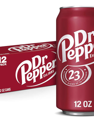 Dr Pepper Soda, 12 fl oz cans, 12 pack