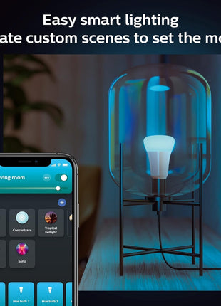 Philips Hue A19 LED Smart Light Bulb - White and Color Ambiance - 60W Indoor Light Bulb - Control with Hue App - Works with Alexa, Google Assistant and Apple Homekit - 3 Pack