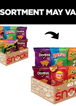 Frito-Lay Cheesy Spicy Sweet Variety Pack, 1oz Single Serve Bags, (Pack of 40) (Assortment May Vary)