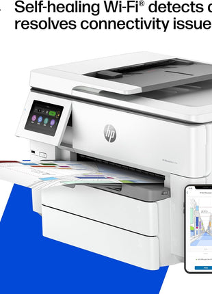 HP OfficeJet Pro 9730e Wide Format Wireless All-in-One Color Inkjet Printer, Print, scan, Copy, ADF, Duplex Printing Best-for-Office, 3 Month Instant Ink Trial Included, AI-Enabled (537P6A)