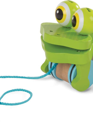 Melissa & Doug First Play Frolicking Frog Wooden Pull Toy