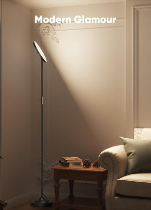 36W LED Floor Lamp, Super Bright Standing Lamp, Modern Stepless Dimmable Torchiere Tall Lamp with Remote Control, 350°Rotating Head Reading Floor Lamp for Living Room, Bedroom, Office