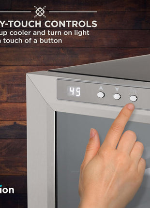 Ivation Premium 8 Bottle Horizontal Thermoelectric Wine Cooler/Chiller Counter Top Red & White Wine Cellar w/Digital Temperature, Freestanding Refrigerator Quiet Operation Fridge