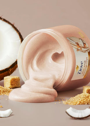 Dove Brown Sugar and Coconut Butter Body Scrub Exfoliates and Deeply 15 oz