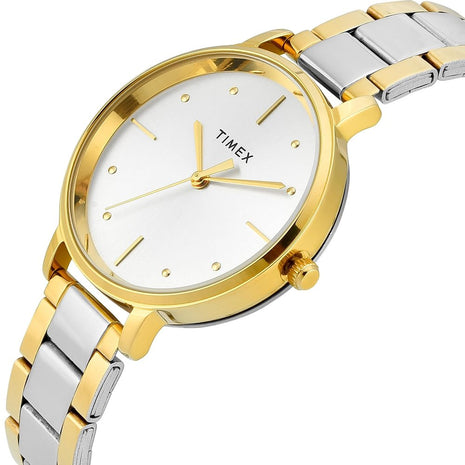 TIMEX Silver Round Dial Analog Women's Watch - TWEL15828