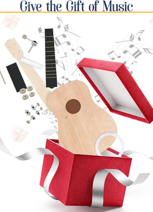 DIY Ukulele Kit - Build Your Own Guitar with 21-Inch Soprano Ukelele Kit, Includes 33 Pieces Make Your Own Ukulele Acoustic Guitar DIY Projects