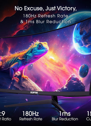 Sceptre 34-Inch Curved Ultrawide WQHD Monitor, 3440 x 1440, R1500, Up to 180Hz/165Hz, DisplayPort x2, 100% sRGB, 1ms, Built-in Speakers, Black (C345B-QUT168 Series)