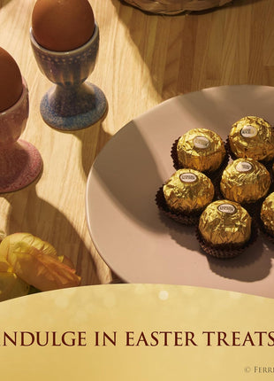 Ferrero Rocher Gourmet Hazelnut Milk Chocolate Gift Box, 24 Individually Wrapped Treats, 10.6 oz