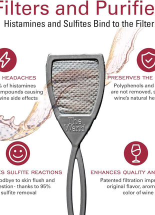 PureWine The Wand Wine Purifier, Removes Histamines & Sulfites-8 Pink Wands | Wine Wand Filters Before You Drink; Remove Sulfites & Histamines; Helps Wine Allergies & Headaches. Purifies 3 glasses/wand