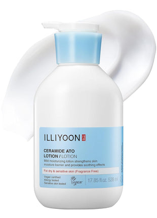 ILLIYOON Ceramide Ato Lotion 528ml(17.85oz) | Daily Moisturizing Lotion for All Skin Types | Deep Moisturizing and Soothing Effect | Korean Skin Care