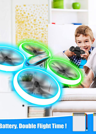 Q9s Drones for Kids,RC Drone with Altitude Hold and Headless Mode,Quadcopter with Blue&Green Light,Propeller Full Protect,2 Batteries and Remote Control,Easy to fly Kids Gifts Toys for Boys and Girls