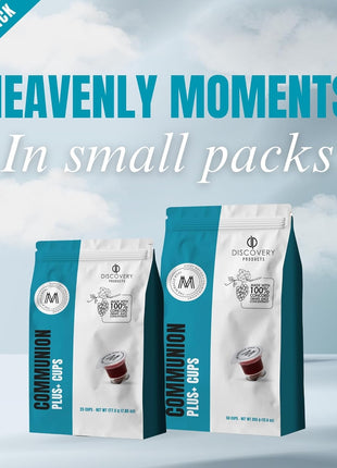 Travel Pack - Pre-Filled Communion Plus Cup - Bag of 50 with Wafer and 100% Concord Grape Juice