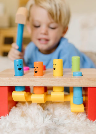 MeMelissa & Doug Deluxe Pounding Bench Wooden Preschool Learning Toy with Mallet Classic Wooden Toddler Toys for Ages 2+Lissa & Doug Deluxe Pounding Bench Wooden Preschool Learning Toy with Mallet
