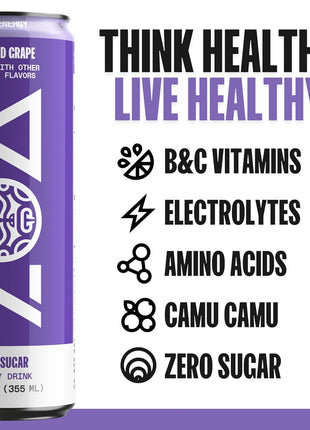 ZOA Energy Drink Variety Pack, 4 Flavors - Zero Sugar, Daily Vitamin C & B, Natural Caffeine, Hydrating Electrolytes - No Crash, Keto Friendly - 12 Ounce Cans (Pack Of 12)