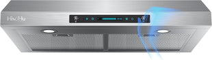 30 Inch Under Ducted Cabinet Range Hood with 1200 CFM, 3 Speed Gesture Sensing Kitchen Exhaust Hood & Touch Control Panel, Stainless Steel Stove Vent Hood with 2 LED Lights