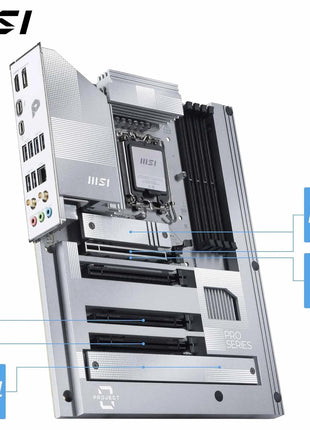 MSI PRO Z890-S WiFi PZ Motherboard, Back-Connect ATX - Supports Intel Core Ultra Processors (Series 2), LGA 1851 - DDR5 Memory Boost (8600+ MT/s OC), PCIe 5.0 x16, M.2 Gen5, Wi-Fi 7, 2.5G LAN
