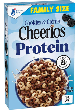 Cheerios Protein Cereal, Cookies and Crème, 8g Protein, Family Size, 15 oz