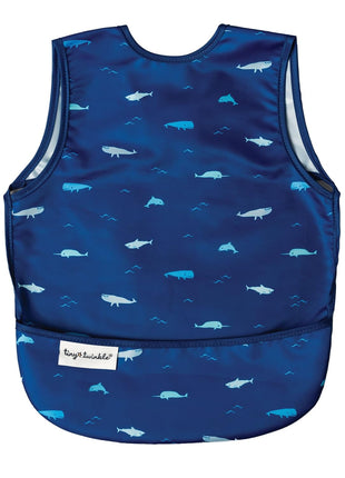 Tiny Twinkle Mess Proof Baby Bib for Girls | Waterproof Toddler Bib for Eating | Baby Apron for Feeding | Machine Washable | Perfect Shower Gift (Floral Blue, 6–24M)