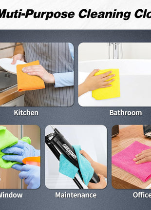 FIXSMITH Microfiber Cleaning Cloth, 100 Pack Shop Towels, Micro Fiber Cloth for Cleaning Car, All-Purpose Absorbent Cleaning Rags for Housekeeping, Dust Cloth for Office, Car Wash Towels, 12inx12in