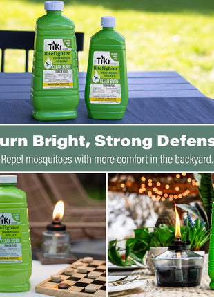 TIKI Clean Burn Mosquito Repellent Torch Fuel – 1/2 Gallon (64 oz.), Smokeless & Low-Soot Citronella, Mosquito Repellent, Plant-Based Formula for Outdoor, Patio, Garden & Backyard Torches