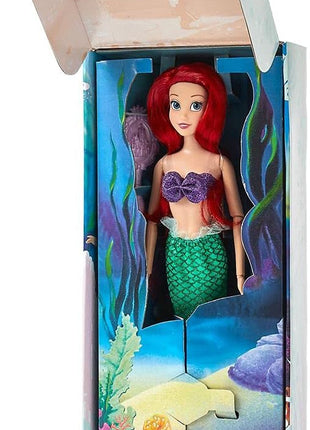 Disney Store Official Princess Classic Doll (Ariel from The Little Mermaid), 11 Inches, Includes Brush with Molded Details, Fully Posable Toy in Classic Outfit - Disney Princess Toys