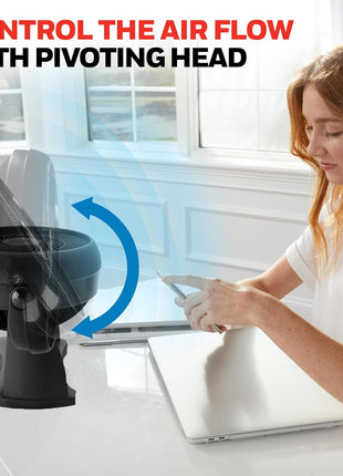 Honeywell TurboForce Air Circulator, Small Tabletop Fan, Quiet Personal Fan for Home or Office, 3 Speeds, 90 Degree Pivoting Head, Black, HT900 | Quiet Personal Fan for Home or Office, 3 Speeds, 90 Degree Pivoting Head