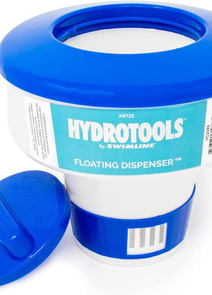 HYDROTOOLS BY SWIMLINE 8725 Large Capacity Pool & Spa Chemical Dispenser | Compatible With Bromine & Chlorine Supports 1-3'' Tablets | Adjustable Control Ring For Customizable Flow Rate