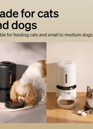 PETLIBRO Automatic Cat Feeder with Camera, 1080P HD & Night Vision, 5GHz/2.4GHz WiFi & Cam Smart Pet Feeder with App Control, 2-Way Audio, Motion Alerts for Cats & Dogs, Stainless Steel Single Tray