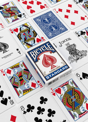 Bicycle Rider Back Playing Cards 12 Pack Poker Size Standard Index | Air Cushion Finish for smooth shuffling, Made in USA, 6 red and 6 blue decks, Ideal for poker and blackjack