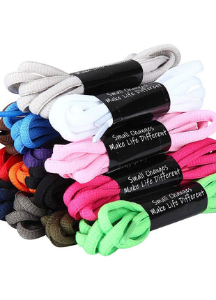 Handshop Half Round Shoelaces 1/4 inch - Oval Shoe Laces Replacements For Sneakers and Athletic Shoes Sports Black 45.3 inch (115cm)