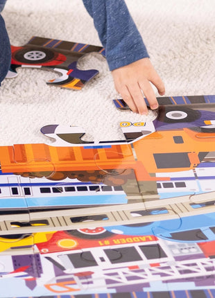 Melissa & Doug Traffic Jam Jumbo Floor Puzzle (24 Pieces, 2 x 3 Feet), Vehicle-Themed Jigsaw Puzzle for Preschoolers and Kids Ages 3+ - FSC Certified
