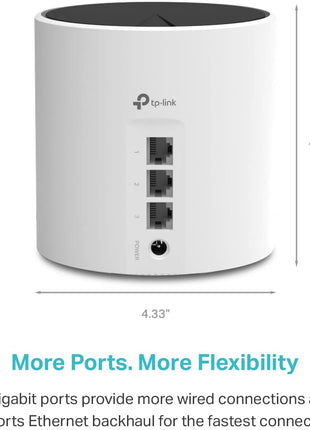 TP-Link Deco X55 AX3000 WiFi 6 Mesh System - Covers up to 2500 Sq.Ft., Replaces Wireless Router and Extender, 3 Gigabit Ports, Supports Ethernet Backhaul, Deco X55(1-Pack)