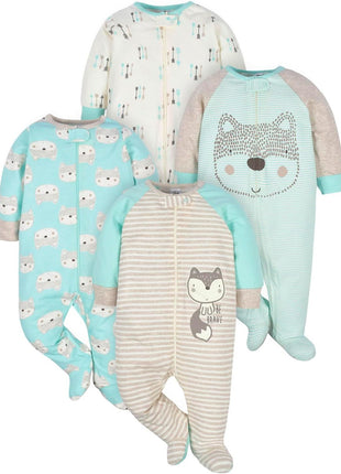 Gerber Baby Boys' 4 Pack Sleep 'N Play Footie