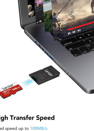 Lexar E-Series 128GB Micro SD Card 2 Pack, microSDXC UHS-I Flash Memory Card with Adapter, 100MB/s, C10, U3, A1, V30, Full HD, 4K UHD, High Speed TF Card