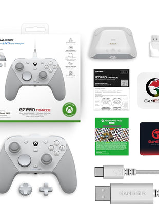 GameSir G7 Pro Wired Controller for Xbox Series X|S, Xbox One, Wireless Gamepad for PC&Android with TMR Sticks, Hall Effect Analog Triggers, 1000Hz Polling Rate, 3.5mm Audio Jack - White