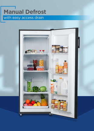 BLACK+DECKER 8.5 Cu. Ft. Upright Freezer, BUF850LB, Black | Stand Up Freezer with Mechanical Temperature Control, Includes 3 Shelves and 4 Door Bins, Manual Defrost, R600a Refrigerant