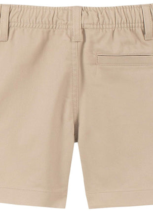 Nautica Boys' School Uniform Flat Front Twill Short, Khaki/Pull-on, 6