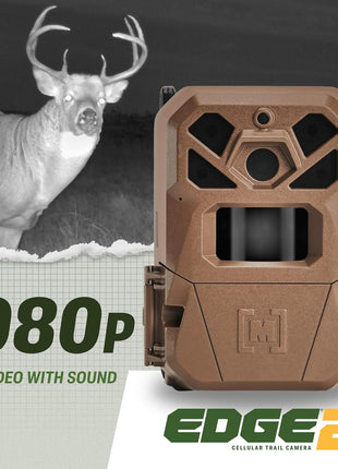Moultrie Edge 2 Cellular Trail Camera - Auto Connect Nationwide 4G LTE - On Demand 36MP Photo - 1080P Video with HD Audio - 100 Ft Detection Range - Low Glow Flash