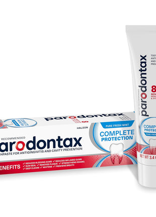 Parodontax Complete Protection Toothpaste for Bleeding Gums, Gingivitis Treatment and Cavity Prevention, Pure Fresh Mint - 3.4 Ounces