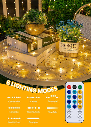 Fairy Lights with Remote, 8 Modes & Timer, 66 Feet 200 Led Christmas Light Twinkle Lights Plug in, Waterproof String Lights for Bedroom Decor Home Girl's Room Garden Party Christmas Decorations