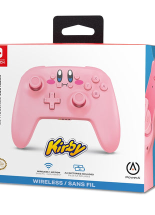 PowerA Wireless Controller for Nintendo Switch - Kirby Mouthful, Switch Lite/Switch-OLED Model, Nintendo Switch 2, AA Battery Powered (Battery Included), Bluetooth, Motion Controls, Officially Licensed