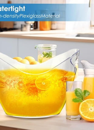 Ice Bucket Wine Bucket,Clear Acrylic 4 Liter Plastic Tub for Drinks and Parties, Food Grade, Perfect for Wine, Champagne or Beer Bottles