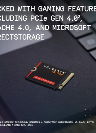 WD_Black SN770M 2TB M.2 2230 NVMeSSD - PCIe Gen 4.0, Speeds up to 5150 MB/s, for Handheld Gaming Devices and Compatible laptops, TLC 3D NAND, Great for Asus ROG Ally, Steam Deck, Microsoft Surface