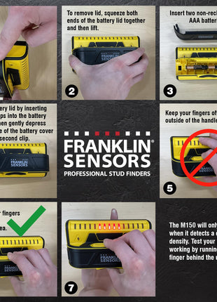 Franklin Sensors ProSensor M150/X990 Stud Finder with Live Wire Detection and 9-Sensors, Wood & Metal Stud Detector/Wall Scanner, Made in The USA