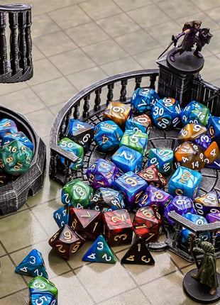 CiaraQ Polyhedral Dice Set - DND Role Playing Dice | Acrylic RPG Dice for Dungeons and Dragons MTG Table Games, Multi-color, 35pcs