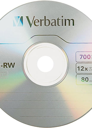 Verbatim CD-RW 700MB 4X-12X High Speed Branded Surface 10/PK Slim Case