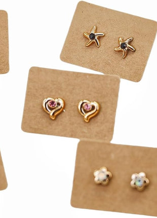 300 PCS Earring Display Cards Kraft Paper Ear Tags Ear Stud Card (Brown)