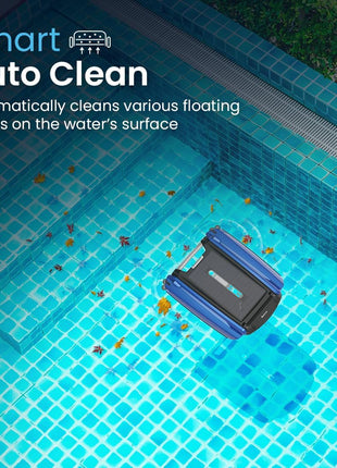 Betta SE Solar Powered Automatic Robotic Pool Surface Skimmer Cleaner with 24/7 Continuous Cleaning Battery Power and Re-Engineered Twin Salt Chlorine Tolerant Motors (Blue)