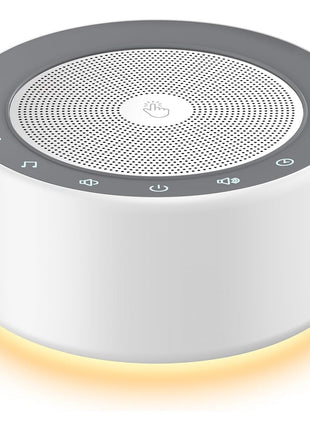 Kipcush White Noise Sound Machine with Nursery Lamp, Mood Lighting, 7 Colour Night Light, 30 Soothing Sounds for Baby/Adult. Timer, Plug in, Memory Function, Touch Control
